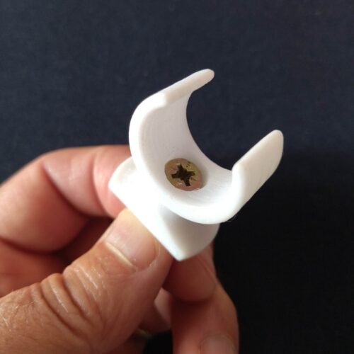 SINGLE-HOLE-WALLMOUNTING-CLIP-FOR-FIAMMA-THULE-3D-STLCRANK-HANDLE Clip de fixation murale à trou unique pour manivelle Fiamma / Thule Ø20 mm // Camping-car, fourgon, camping-car, clip pour manivelle d'enrouleur d'auvent domestique