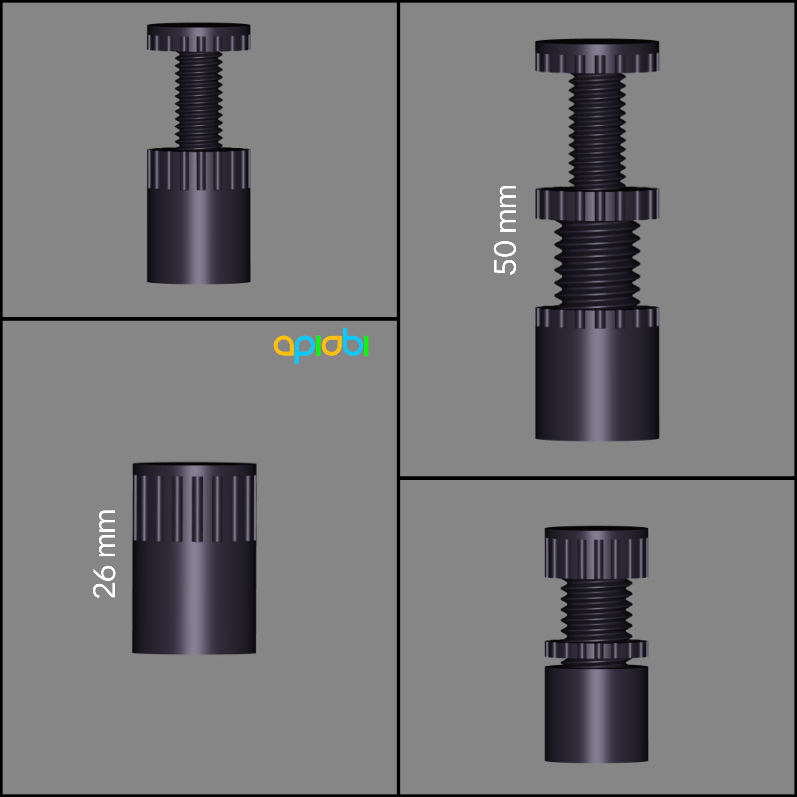 Support de carte graphique (GPU) 26-50 mm | Support anti-affaissement pour carte vidéo, support GPU imprimable en 3D | GSC003 – Image 2