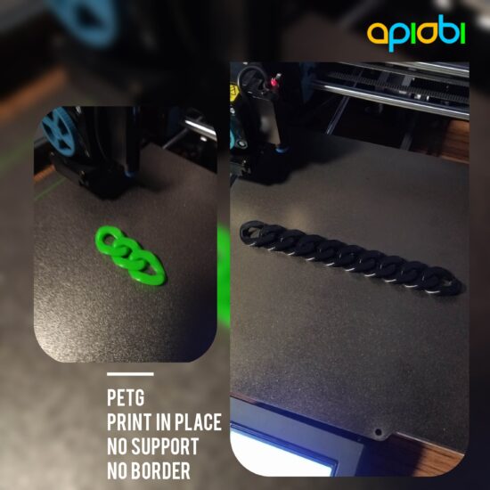 Bundle of 3 3D printable chain segments of 3, 5 and 10 links | Quickly manufacture long lengths of chain