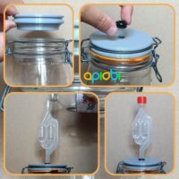Couvercle-perfore-pour-bocaux-Le-Parfait-Super,-barboteur,-joint-d'etancheite,-premium,-ApiObi,-3D, Couvercle de fermentation pour bocaux en verre "Super" - Le Parfait