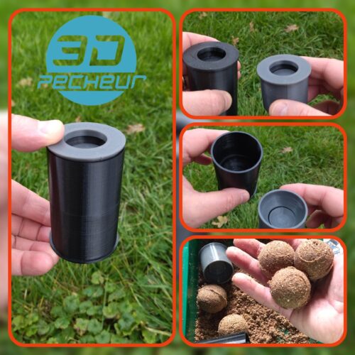 Fishing-bait-ball-maker-tool-carp-press-mold-groundbait-DIY-STL-3D-3Dpecheur-ApiObi-40mm Presse pour fabriquer des boules d'amorce - BAIT BALL PRESS Ø40 mm | Pêche carpe | Print in place - BBP40