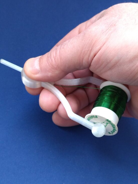 Fly tying bobbin holder - Enlarged thumb disc and tube- FTBD2 - 3Dpecheur fly tying bobbin holder MAX reel seat for reinforced fly / streamer mounting - FTBD2