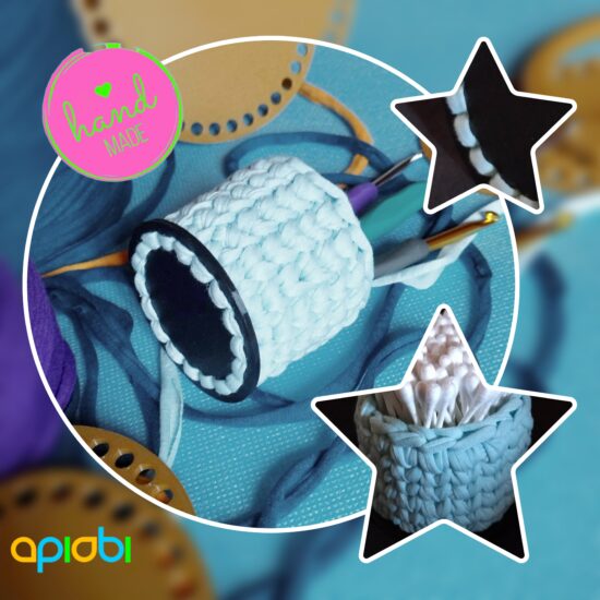 Fond-panier-crochet-trapilho-3d-STL-SVG-DIY-accessoire-ApiObi Base circulaire, fond de sac - panier - boite | Crochet, trapilho, laine | SMALL