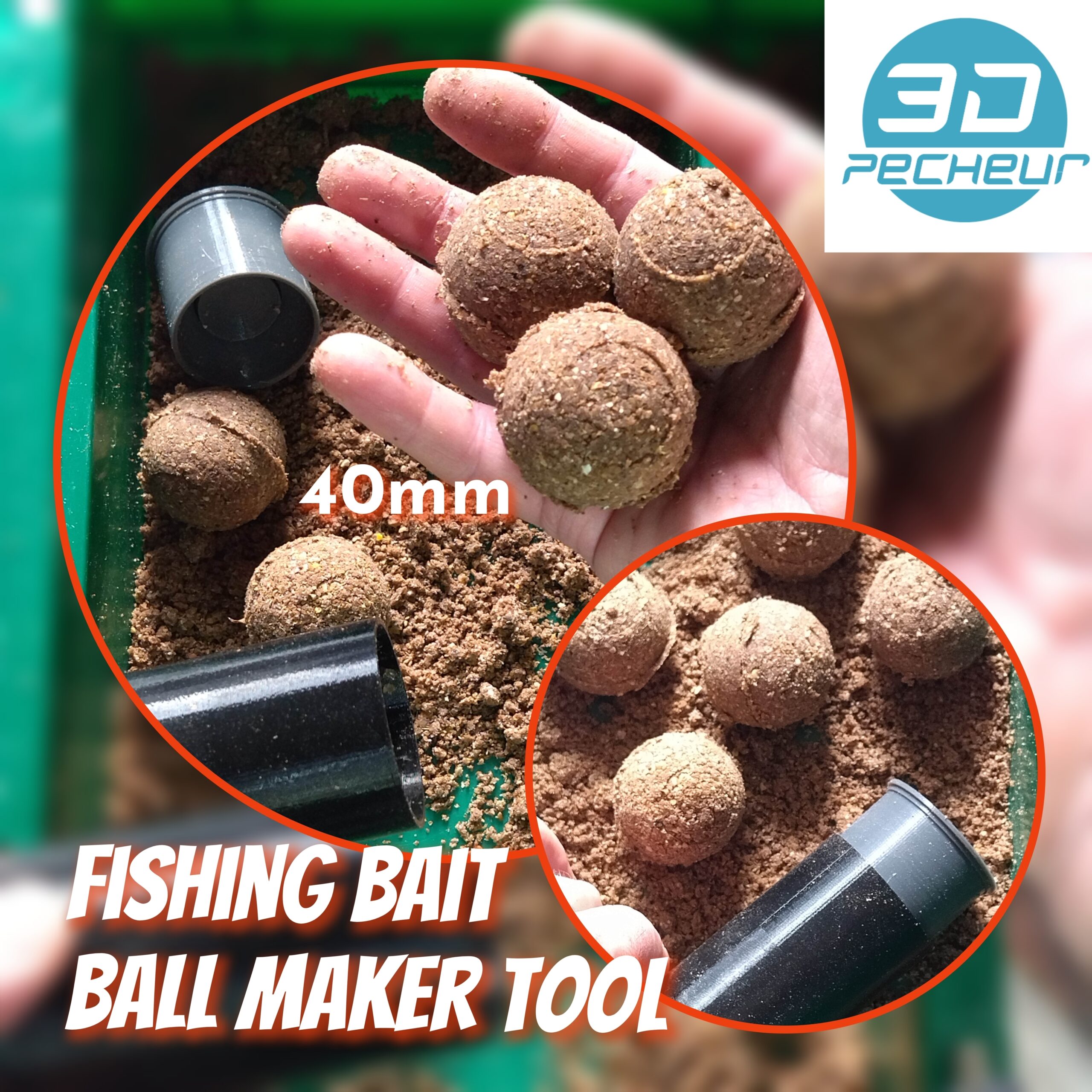 Presse pour fabriquer des boules d'amorce - BAIT BALL PRESS Ø40 mm | Pêche carpe | Print in place - BBP40 – Image 2