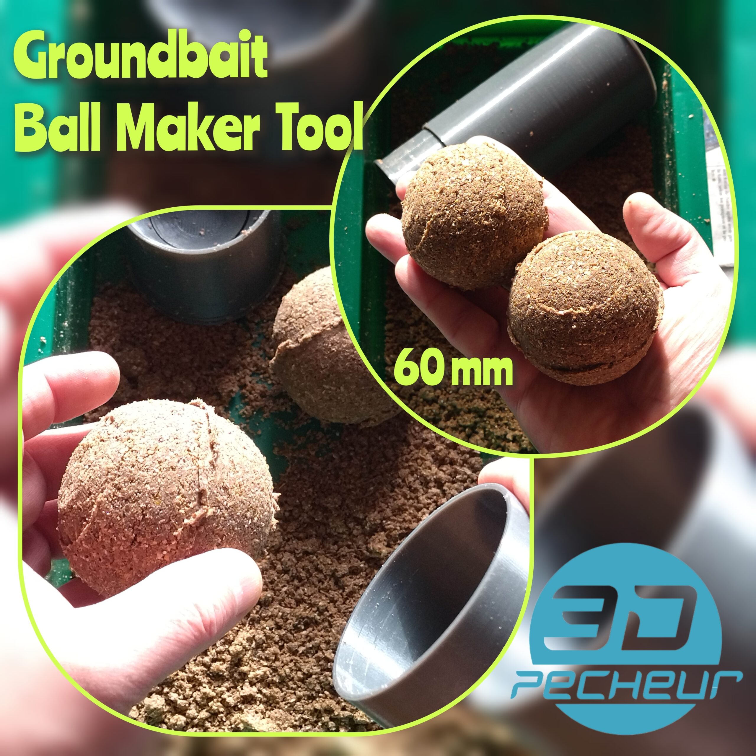 Presse pour fabriquer des boules d'amorce - GIANT BAIT BALL PRESS Ø60 mm | Pêche carpe | Print in place - BBP60 – Image 2