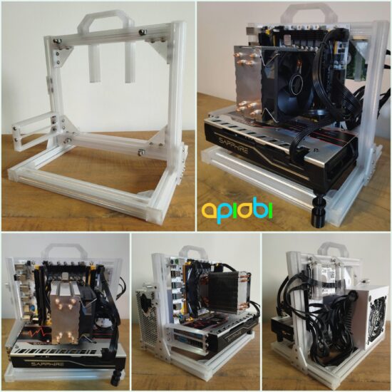 Caja de PC de estructura abierta imprimible en 3D | Ranura T 2020 | mATX y otros formatos