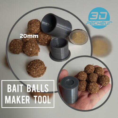 bait-ball-maker-tool-20mm-carp-fish-koi-food-3dpecheur-stl-3d-diy Presse pour fabriquer des boules d'amorce - BAIT BALL PRESS Ø20 mm | Pêche carpe | Print in place - BBP20