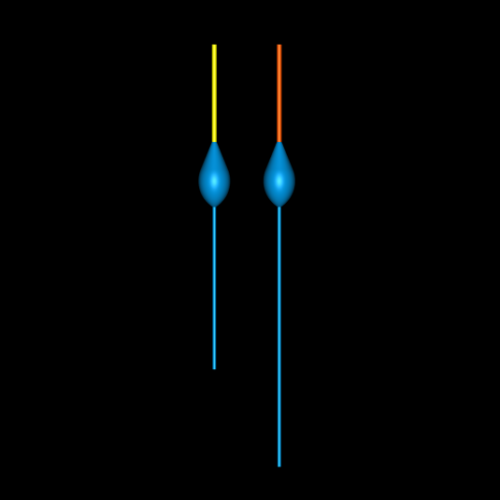 Flotteur 'goutte d'eau' pêche au coup 3Dpecheur | 100 mm et 130 mm | boule Body down float | PF1