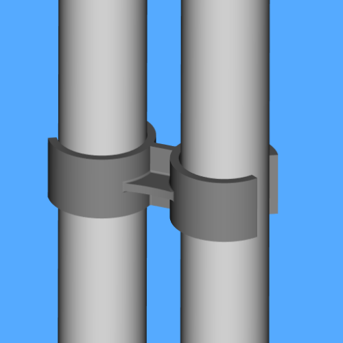 Attache double tube PVC IRL diamètre 20mm - CSD002