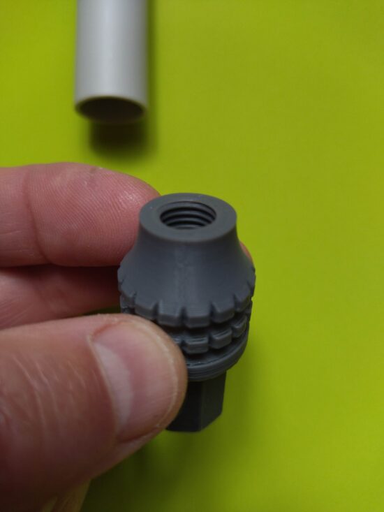 Vrille et insert support de canne pour pique sur mesure | Pique vrille 3Dpecheur