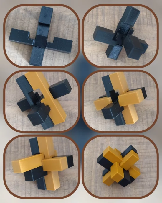 Casse-tête "la croix du charpentier" - puzzle imprimable en 3D