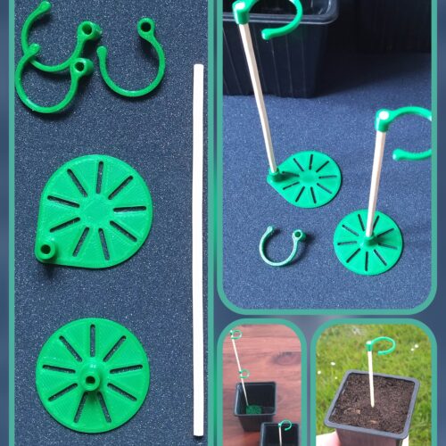 Tuteur + base pour pot de semis, de bouturage