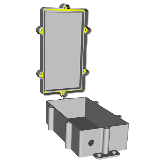 3D-printable enclosure for electronic modules, indoor and outdoor use, 3D printer, Apiobi, STL, Arduino Boitier étanche pour modules électroniques